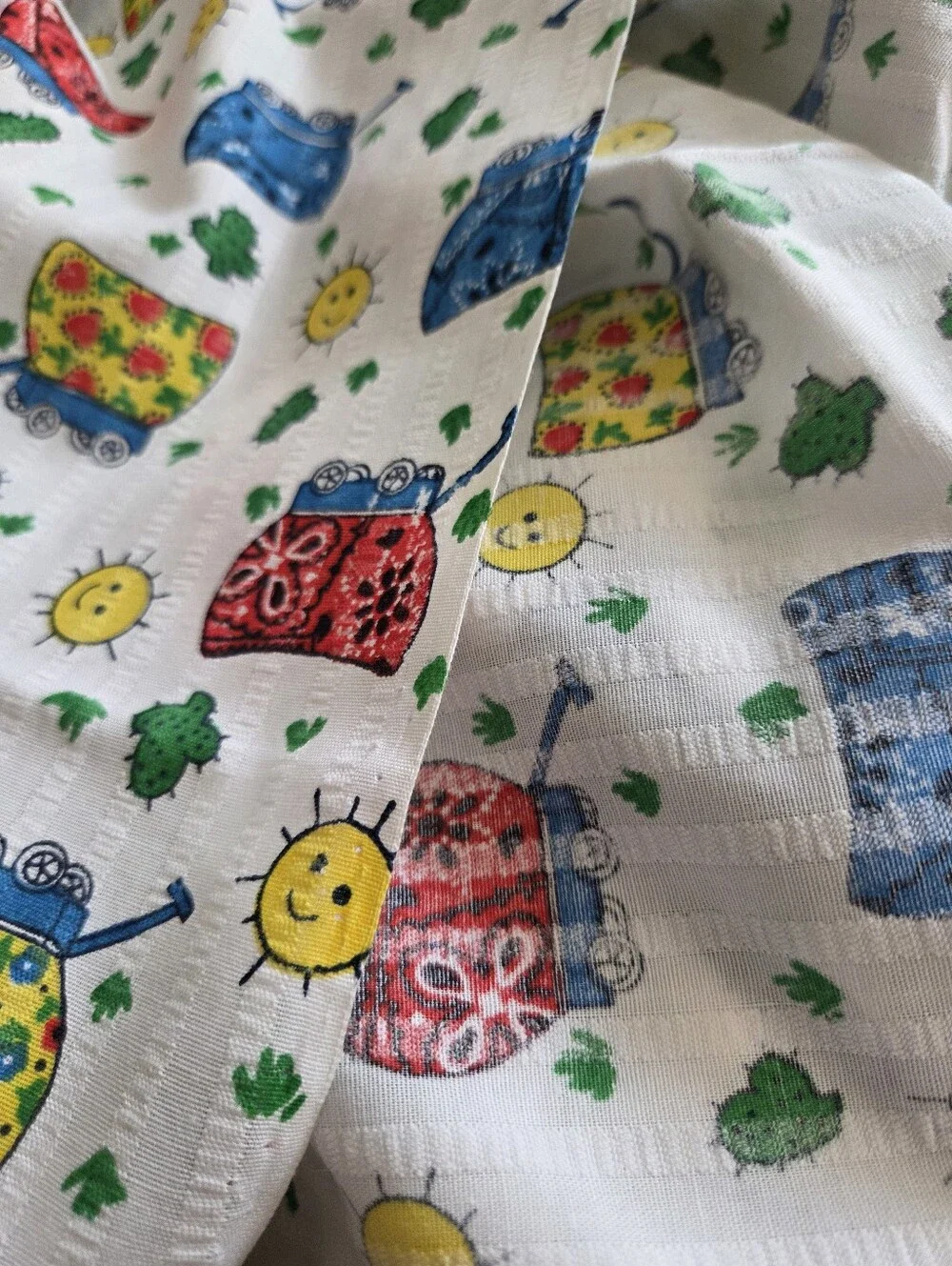 Vintage 1970's - 1980's COVERED WAGONS 100% Cotton Sewing Quilting Craft Fabric